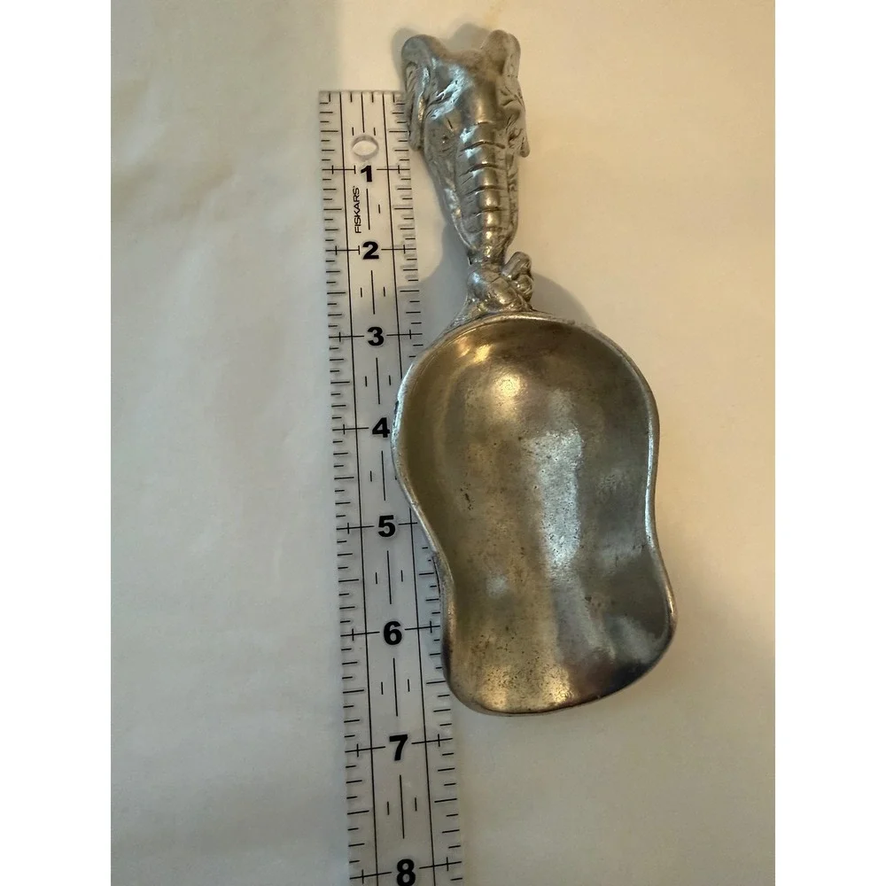 Arthur Court 1998 Elephant Handle‎ Nut Candy Scoop Silver Aluminum Figural 7.5